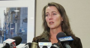Cylvia Hayes at an Oct. 9. 2014 press conference where she admitted entering into an illegal marriage in 1997.